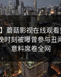 【爆料】蘑菇影视在线观看突发：网红在傍晚时刻被曝曾参与丑闻，出乎意料席卷全网