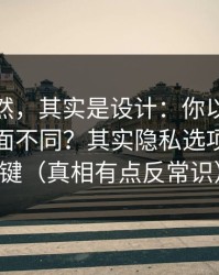 看似偶然，其实是设计：你以为51网只是界面不同？其实隐私选项才是关键（真相有点反常识）