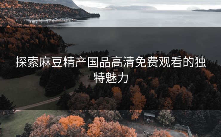 探索麻豆精产国品高清免费观看的独特魅力
