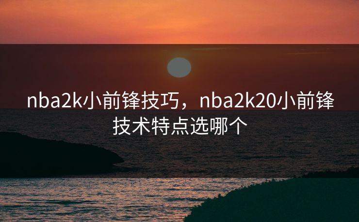 nba2k小前锋技巧,nba2k20小前锋技术特点选哪个 nba2k小前锋技巧,nba2k20小前锋技术特点选哪个